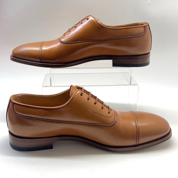 Salvatore Ferragamo Fermin Brown Leather Shoes Men Oxfords Shoes Size 10.5D - Picture 3 of 15